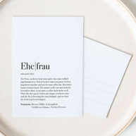 Definition Ehefrau - Postkarte