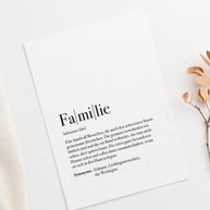 Definition Familie - Postkarte