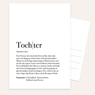 Definition Tochter - Postkarte