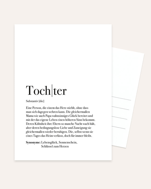 Definition Tochter - Postkarte