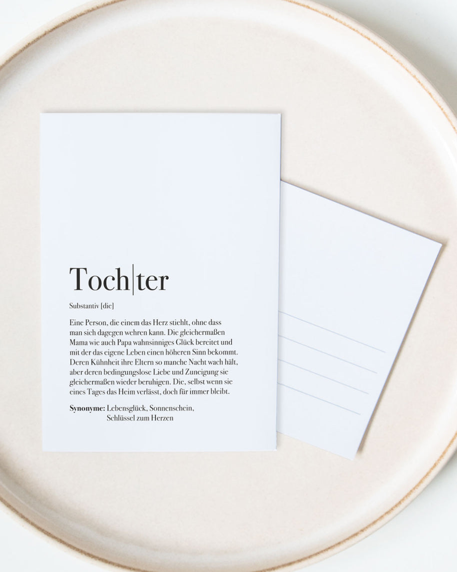 Definition Tochter - Postkarte