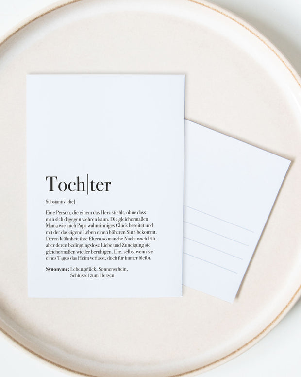Definition Tochter - Postkarte