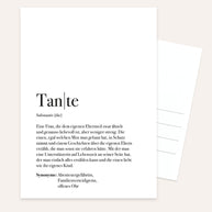 Definition Tante - Postkarte
