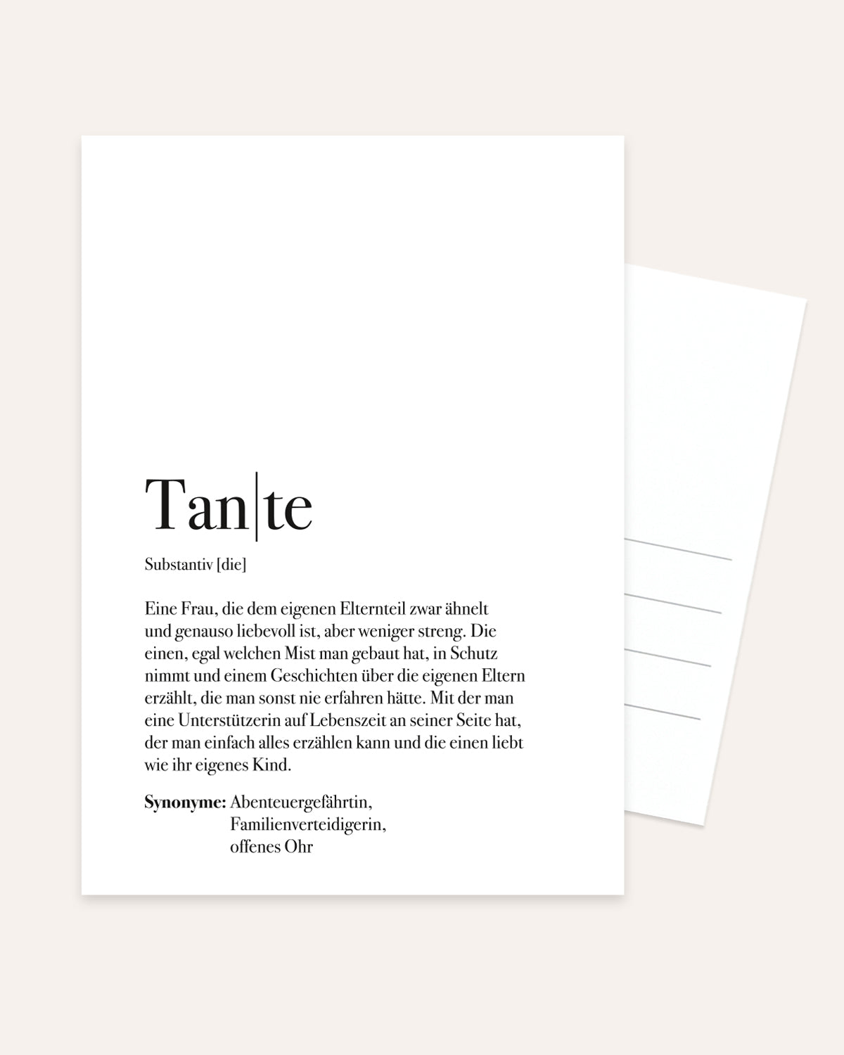 Definition Tante - Postkarte Postkarte Lieblingsmensch®