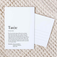 Definition Tante - Postkarte
