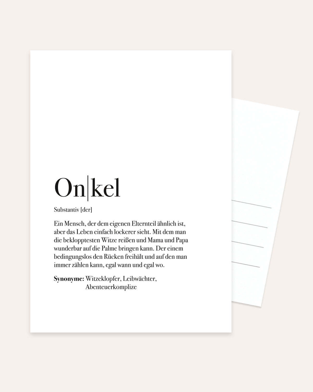 Definition Onkel - Postkarte Postkarte Lieblingsmensch®