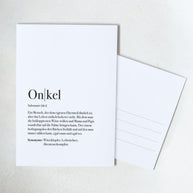 Definition Onkel - Postkarte