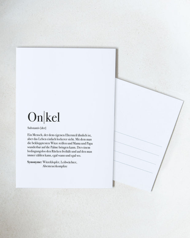 Definition Onkel - Postkarte
