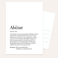 Definition Abitur - Postkarte