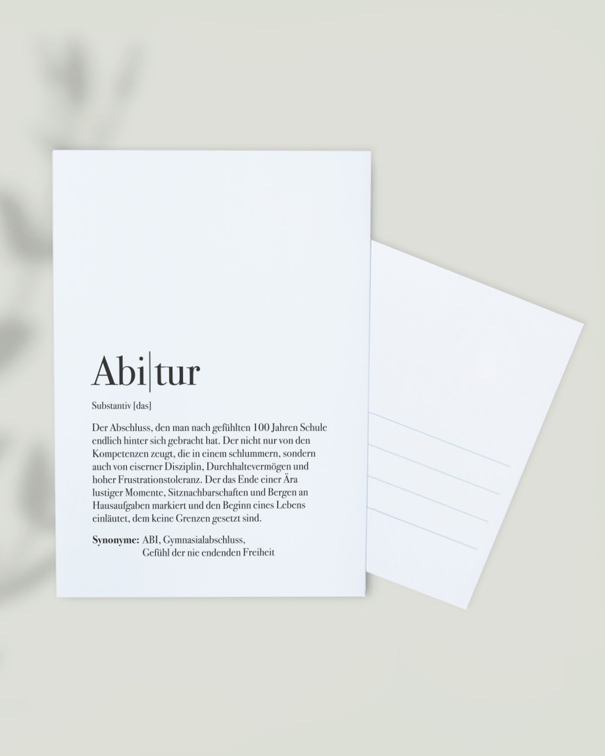 Definition Abitur - Postkarte Postkarte Lieblingsmensch®