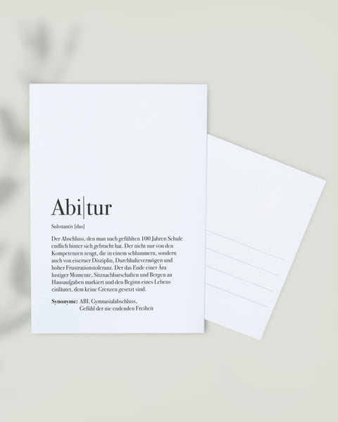 Definition Abitur - Postkarte Postkarte Lieblingsmensch®