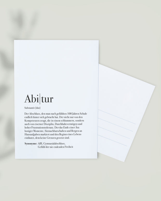 Definition Abitur - Postkarte