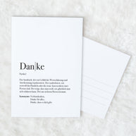 Definition Danke - Postkarte