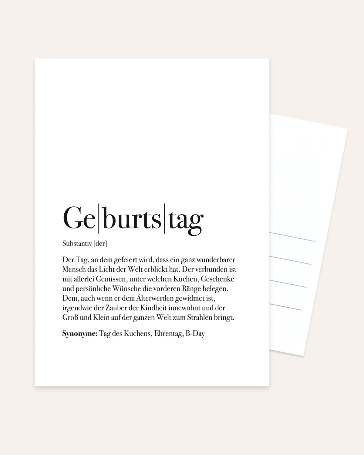 Definition Geburtstag - Postkarte Postkarte Lieblingsmensch®