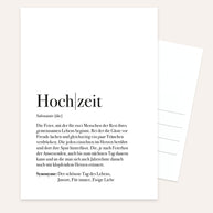 Definition Hochzeit - Postkarte