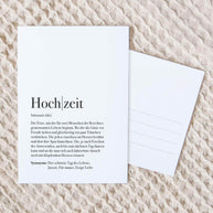 Definition Hochzeit - Postkarte