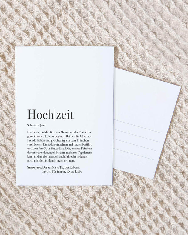 Definition Hochzeit - Postkarte
