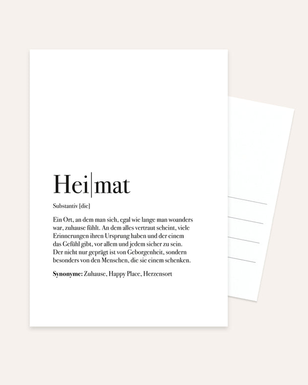 Definition Heimat - Postkarte
