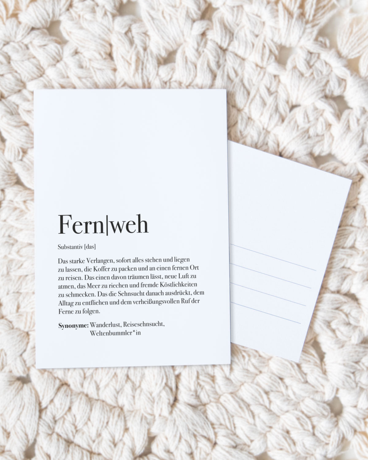Definition Fernweh - Postkarte Postkarte Lieblingsmensch®