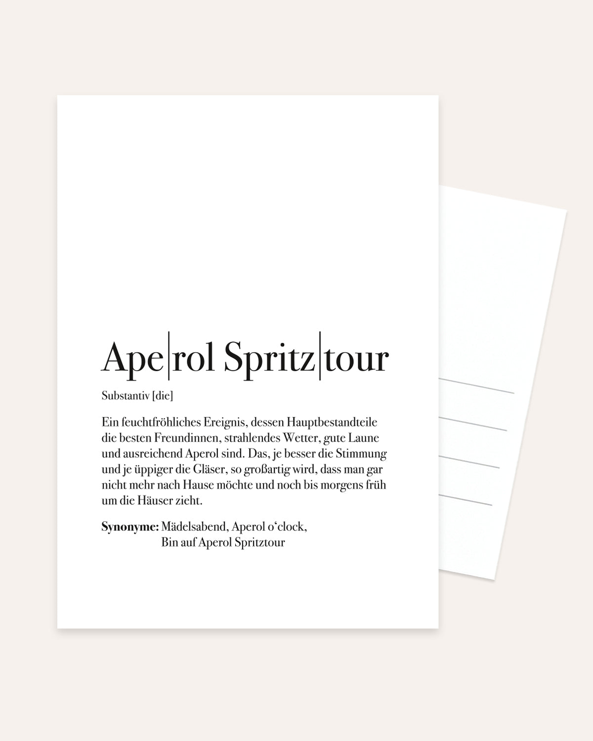 Definition Aperol Spritztour - Postkarte Postkarte Lieblingsmensch®