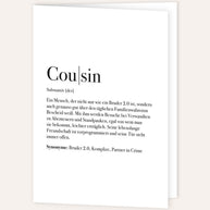 Definition Cousin - Grußkarte