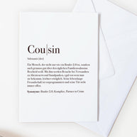 Definition Cousin - Grußkarte