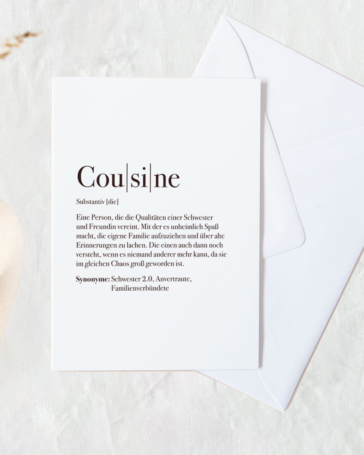 Definition Cousine - Grußkarte Grußkarte Lieblingsmensch®