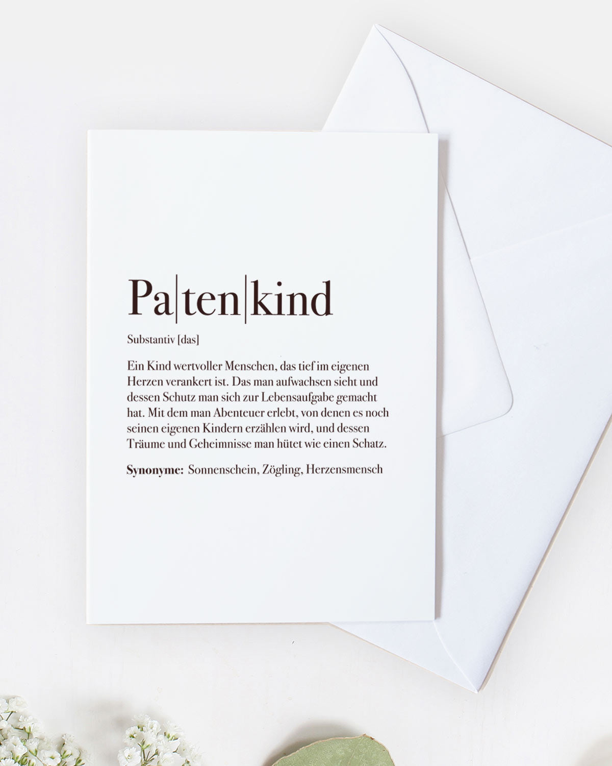Definition Patenkind - Grußkarte Grußkarte Lieblingsmensch®
