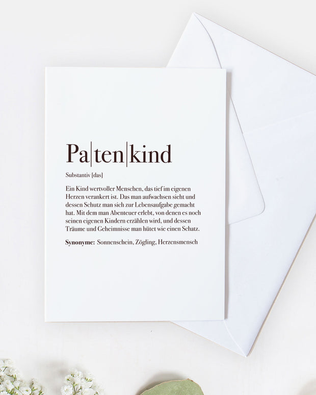 Definition Patenkind - Grußkarte
