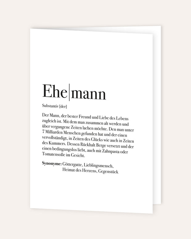 Definition Ehemann - Grußkarte