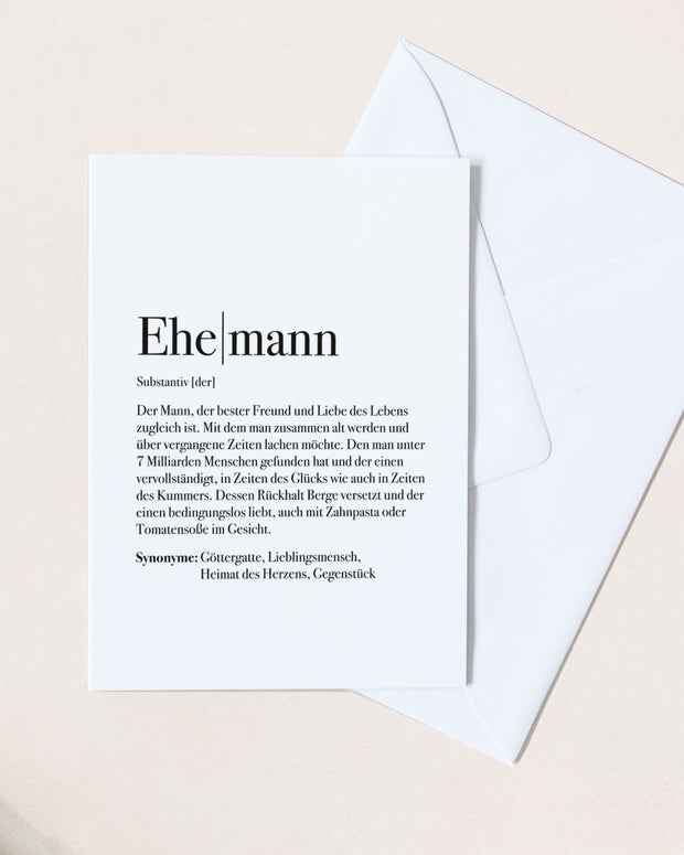 Definition Ehemann - Grußkarte