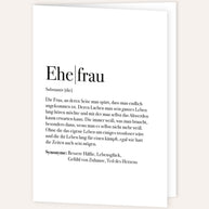 Definition Ehefrau - Grußkarte