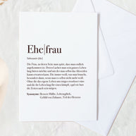 Definition Ehefrau - Grußkarte