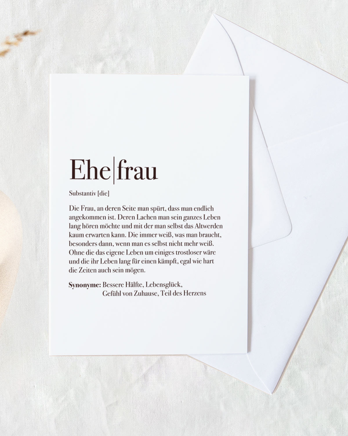 Definition Ehefrau - Grußkarte Grußkarte Lieblingsmensch®