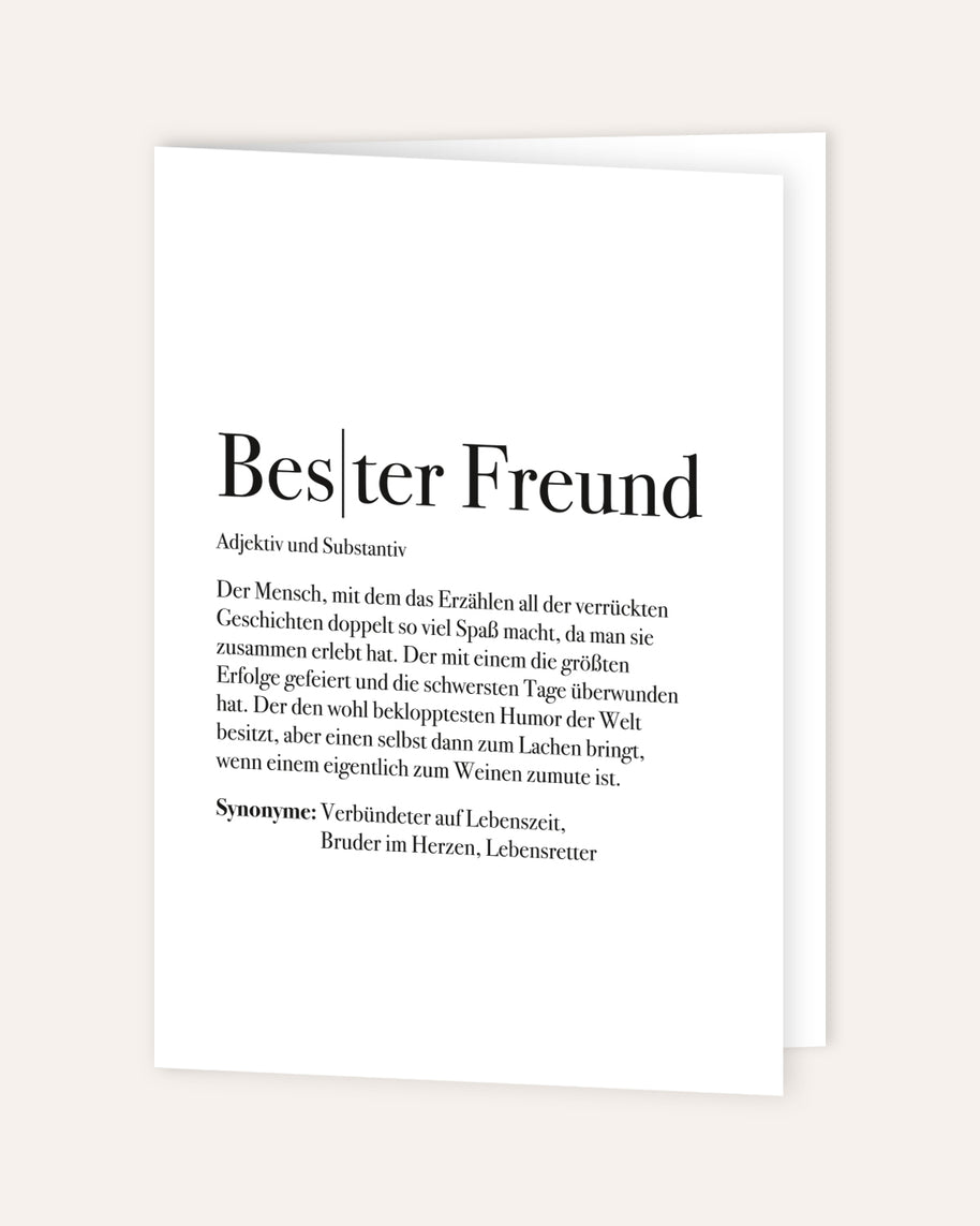 Definition Bester Freund - Grußkarte