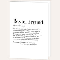 Definition Bester Freund - Grußkarte