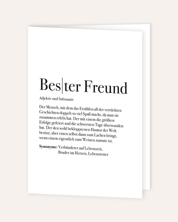 Definition Bester Freund - Grußkarte Grußkarte Lieblingsmensch®
