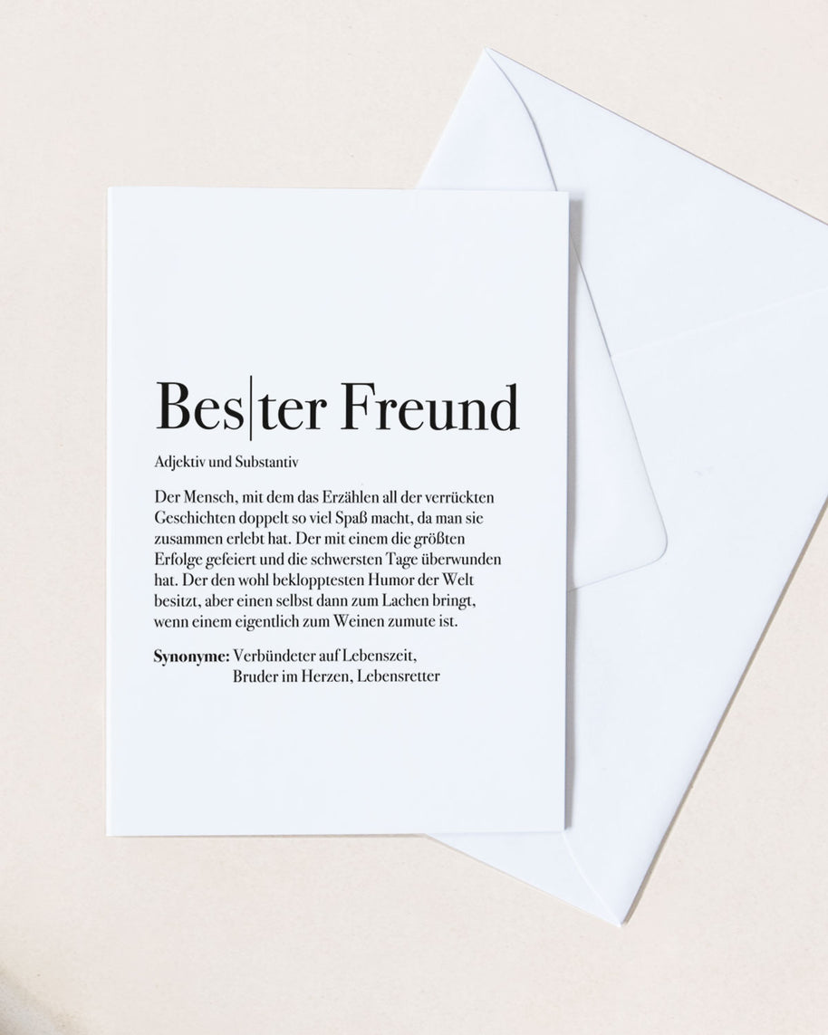 Definition Bester Freund - Grußkarte