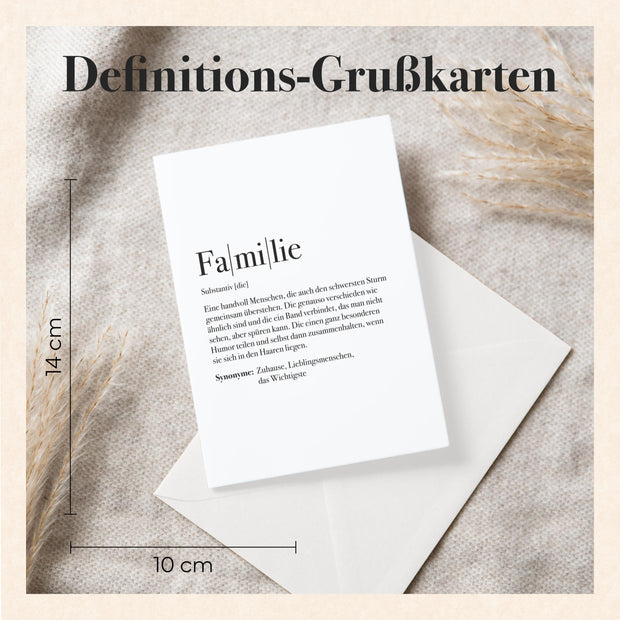 Definition Familie - Grußkarte