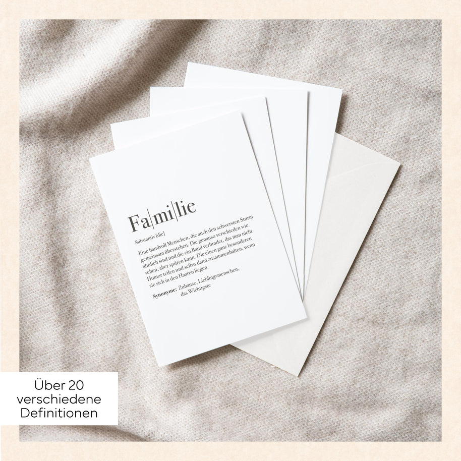 Definition Familie - Grußkarte