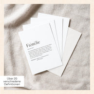 Definition Familie - Grußkarte