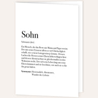 Definition Sohn - Grußkarte
