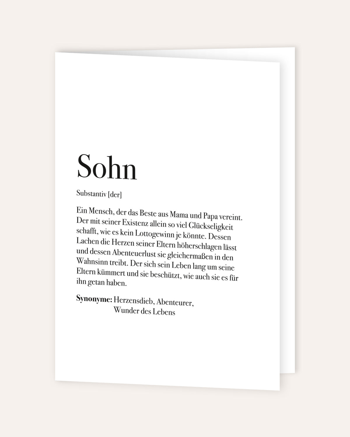 Definition Sohn - Grußkarte Grußkarte Lieblingsmensch®