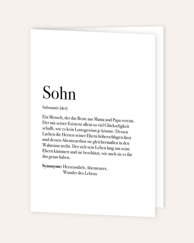 Definition Sohn - Grußkarte