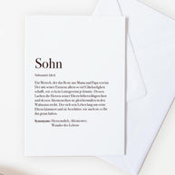 Definition Sohn - Grußkarte