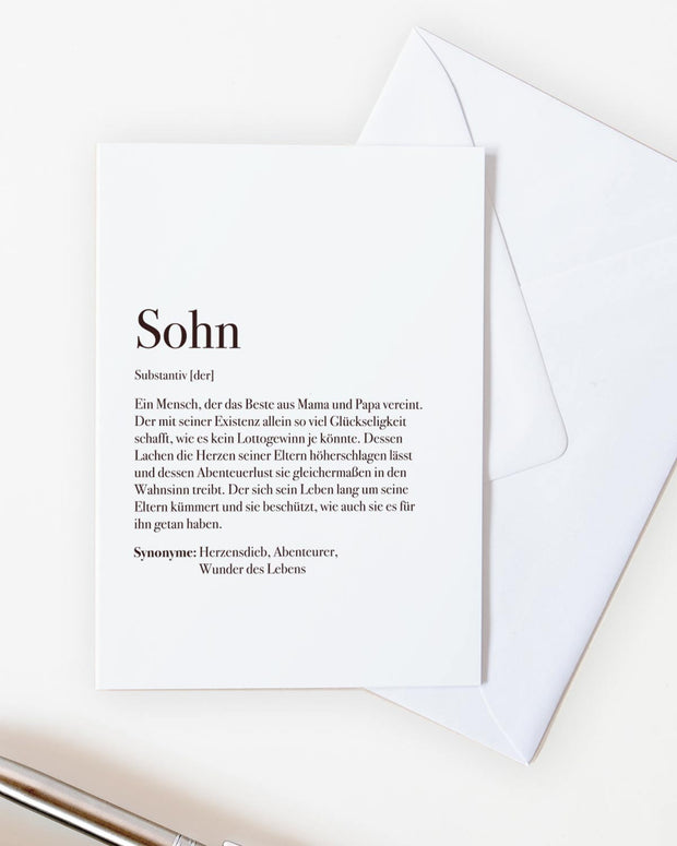 Definition Sohn - Grußkarte