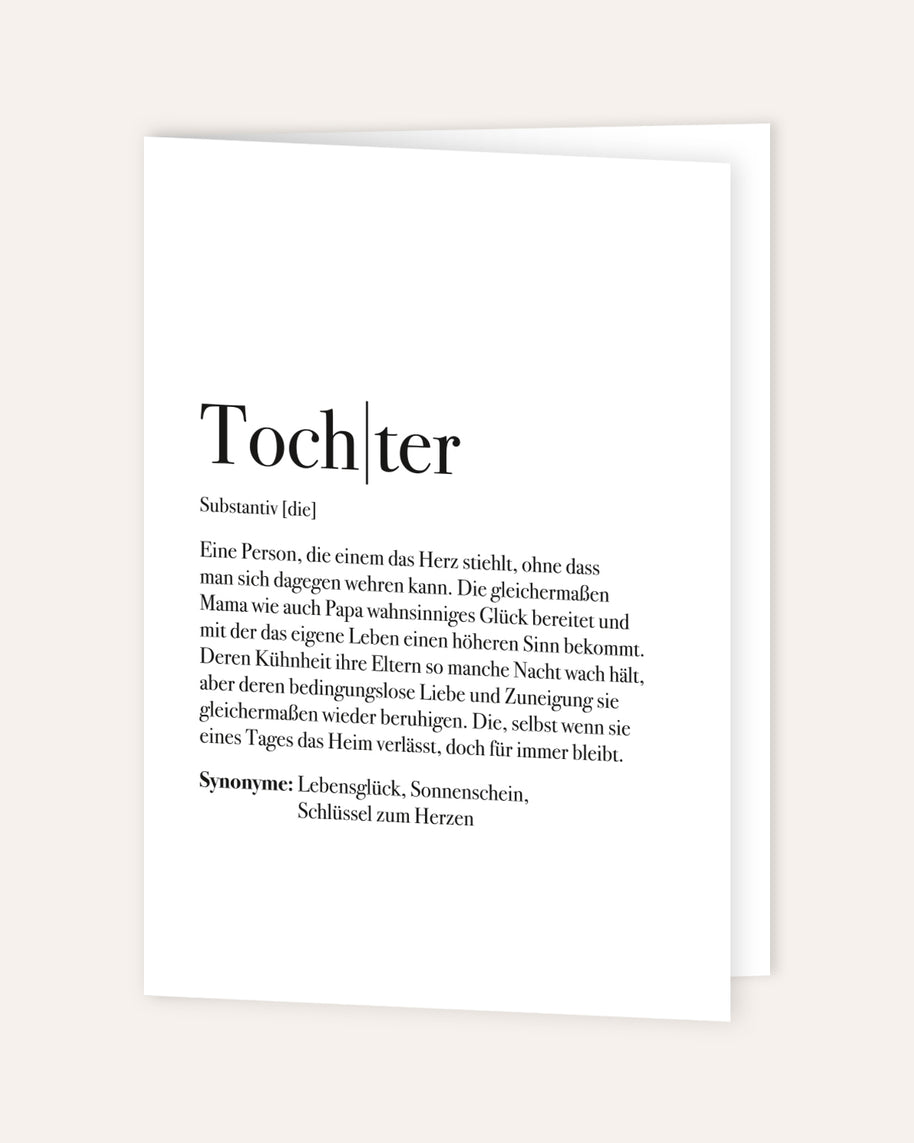 Definition Tochter - Grußkarte