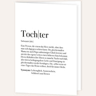 Definition Tochter - Grußkarte