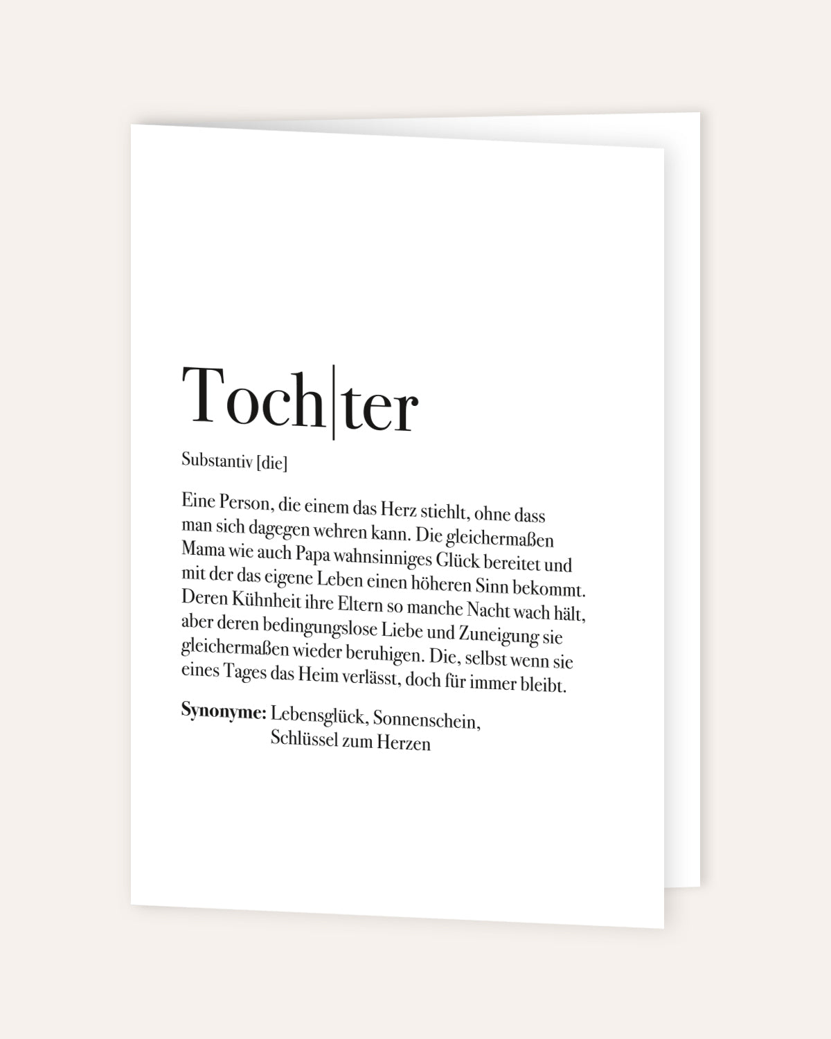 Definition Tochter - Grußkarte Grußkarte Lieblingsmensch®