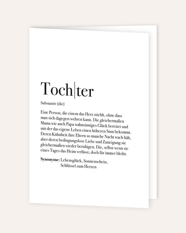 Definition Tochter - Grußkarte